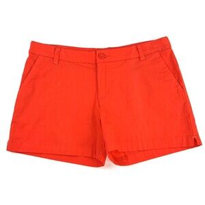 Patagonia Womens Stretch All-Wear Shorts sz 10 Organic Cotton  4" Inseam Orange